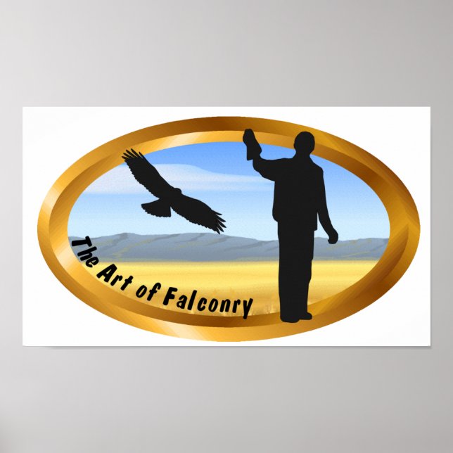 Pôster Arte de Falconry - Oval (Frente)
