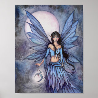 Pôster Arte de fantasia da fada da lua Lunetta