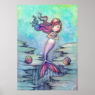 Poster Arte de Fantasia da Sereia Doce por Molly Harrison