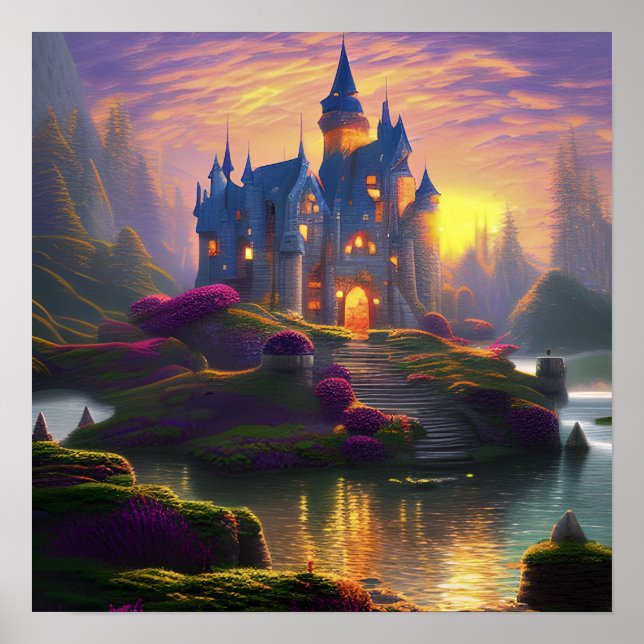 Poster Arte de Fantasia de Castelo Encantado (Frente)