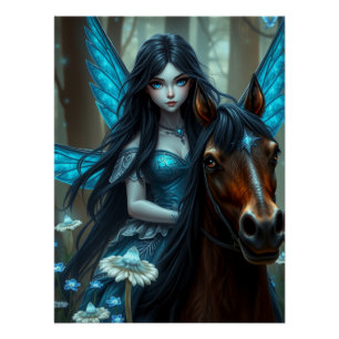 Pôster Arte de Fantasia de Cavalo do Guerreiro