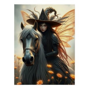 Pôster Arte de Fantasia de Cavalo do Guerreiro