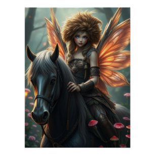 Pôster Arte de Fantasia de Cavalo do Guerreiro