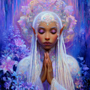 Poster Arte de Fantasia de Elfa Rainha Negra Deusa