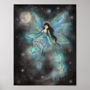 Pôster Arte de Fantasia de Fada de Dezembro brilhando