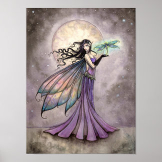 Poster Arte de Fantasia de Fada e Libélula