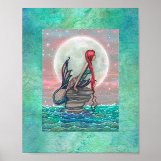 Poster Arte de Fantasia de Sereia Bonita por Molly Harris