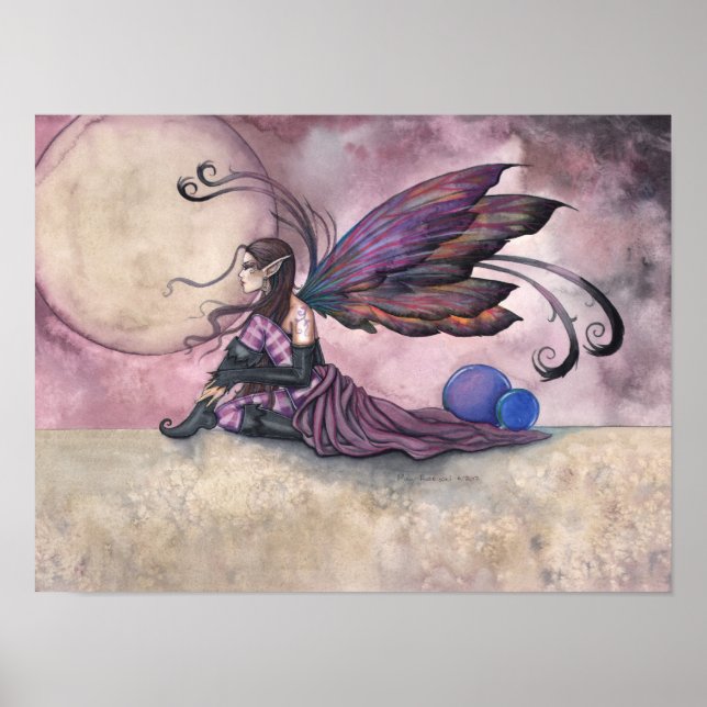 Poster Arte de Fantasia Gótica da Fada da Lua de Verão (Frente)