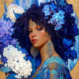 Poster Arte de Fantasia Menina Negra Rainha Negra Deusa