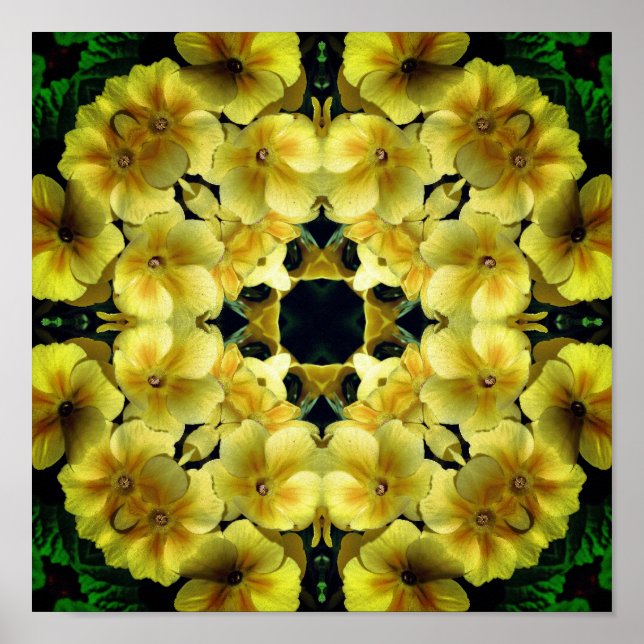 Poster Arte de Flor de Prímula Amarela (Frente)
