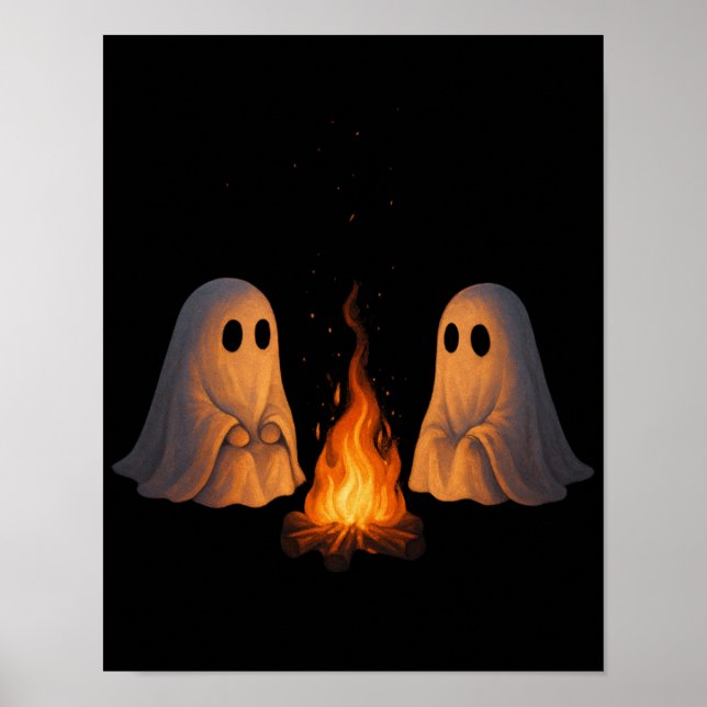 Poster Arte de Floresta Noturna de Acampamento de Fantasm (Frente)