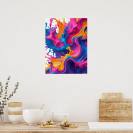 Poster Arte de Fluido Abstrato vibrante - Design de abert
