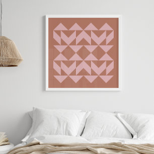 Poster Arte de Formas Geométricas Modernas Blush e Ter
