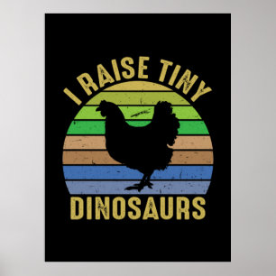 Poster Arte De Frango Eu Levanto Dinossauros Pequenos