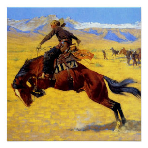 Pôster Arte de Frederic Remington “Uma Fria Manhã no Ranc