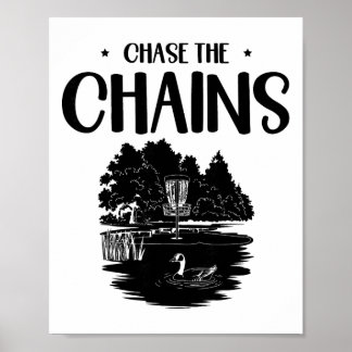 Poster Arte de Frisbee de Disc Golf Chase The Chains 