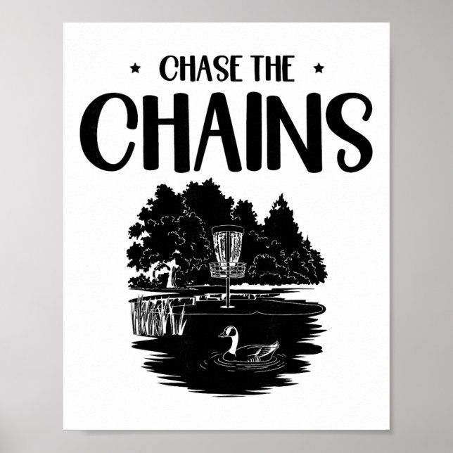Poster Arte de Frisbee de Disc Golf Chase The Chains  (Frente)