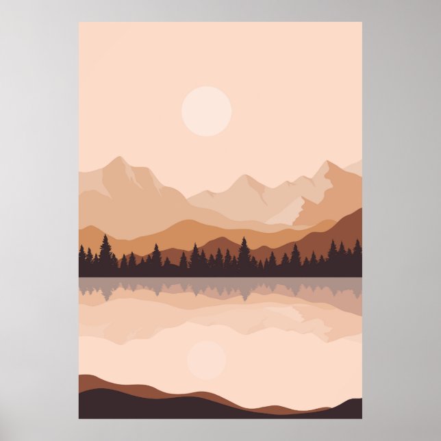 Poster Arte de fundo da paisagem (Frente)