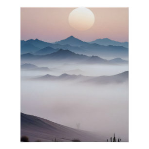Pôster Arte de fundo do deserto paisagístico pitoresco