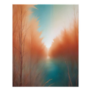 Pôster Arte de Fundo Natural da Floresta abstrato Paisage