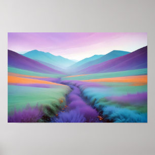Poster Arte de fundo natural do Vale do abstrato Landscap