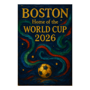 Pôster Arte de Futebol de Boston 2026 Design de Futebol
