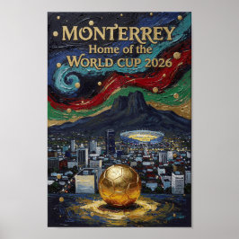 Poster Arte de Futebol de Monterrey 2026 Estádio Design d