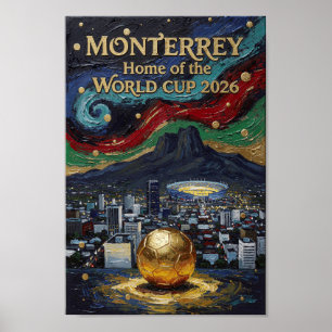 Poster Arte de Futebol de Monterrey 2026 Estádio Design d
