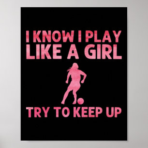 Poster Arte de Futebol Engraçada Para Mulheres Jogadoras