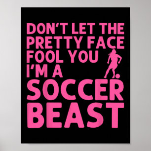 Poster Arte de Futebol Legal Para Mulheres Meninas Goleir