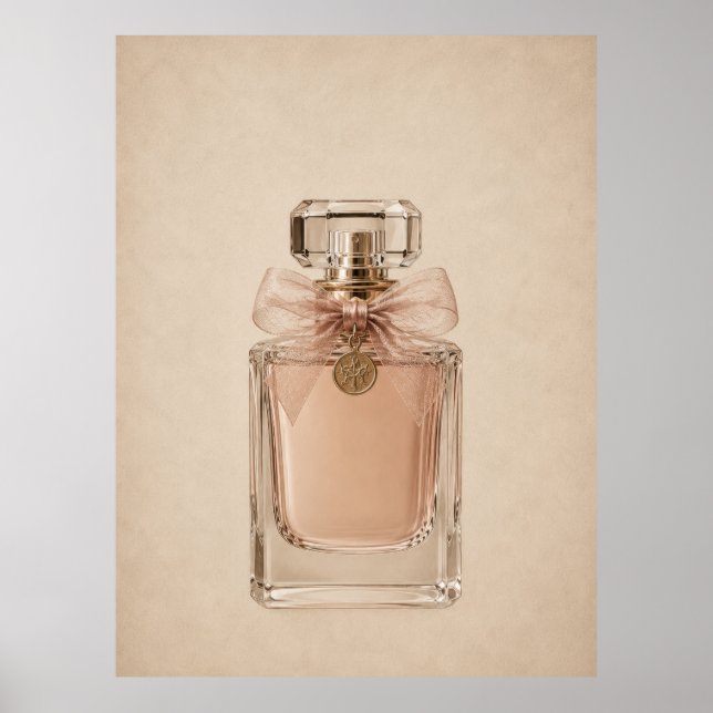 Poster Arte de Garrafas de Perfume de Luxo na Parede | Fe (Frente)