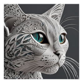 Pôster arte de gato de gustav klimt