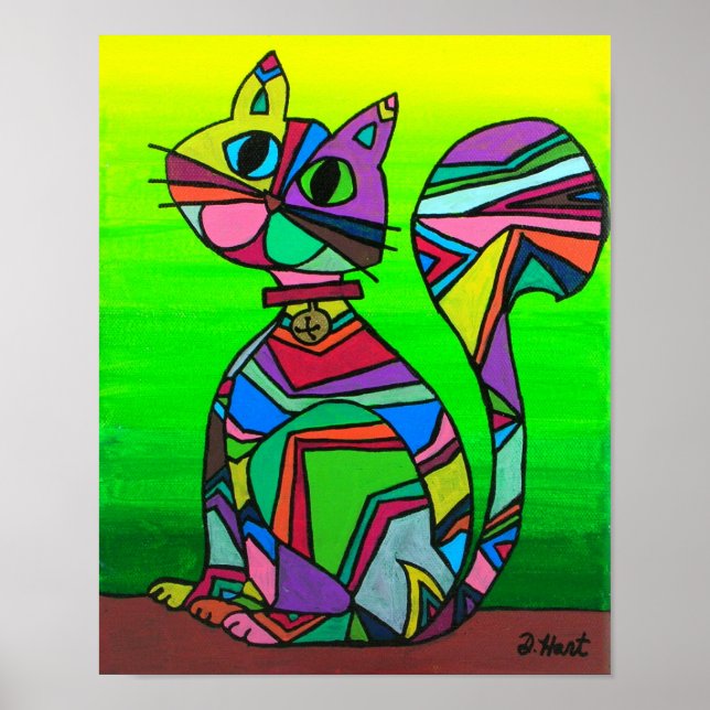 Poster Arte de Gato GeometriCat do Arco Geométrico (Frente)