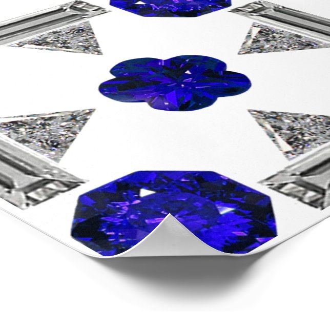 Poster Arte de Gemstone de Sapphire Diamond (Borda)