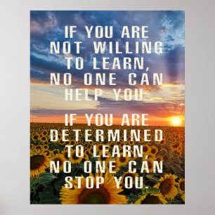 Poster Arte de girassol motivacional, Frases positivas