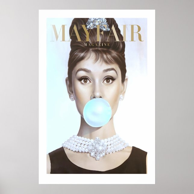 Poster Arte de Glamour de Capa da Audrey Hepburn Mayfair (Frente)