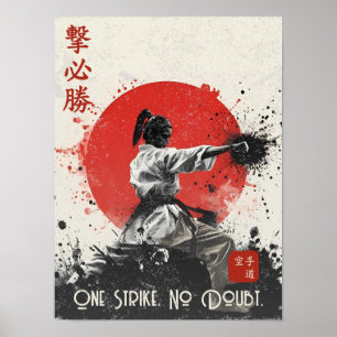 Poster Arte de Golpe de Karate Tradicional Vitória Certa