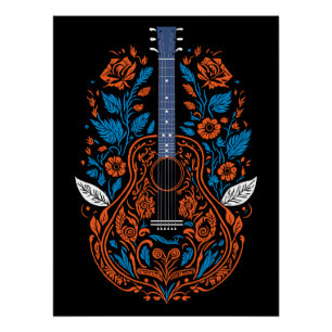 Pôster Arte de Guitarra Country