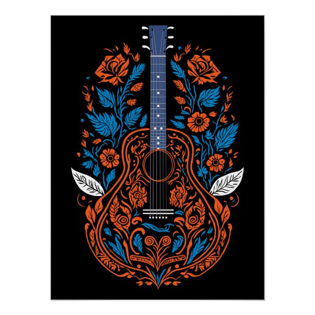 Pôster Arte de Guitarra Country (Frente)