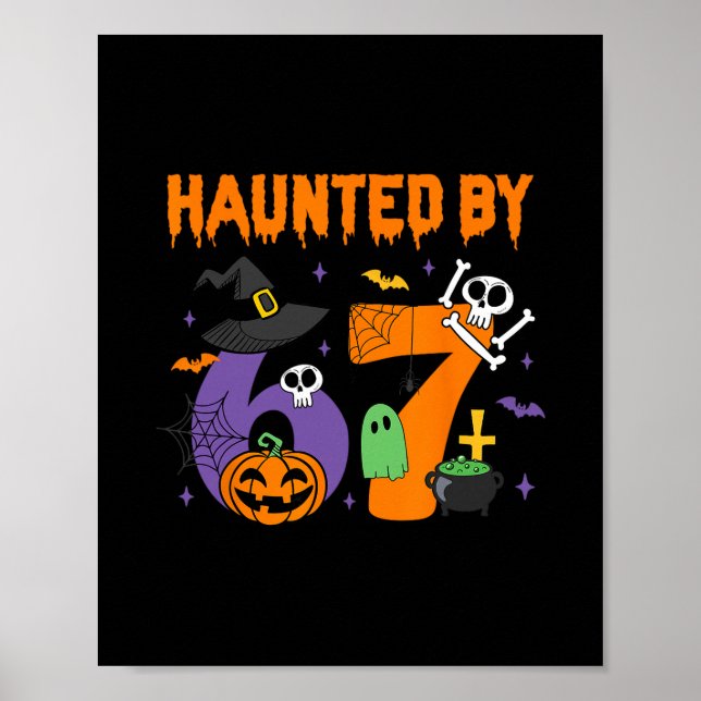 Poster Arte de Halloween Assombrado 67 Seis Sete Meme 1 ( (Frente)