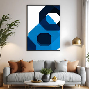 Poster Arte de Hexágono Azul