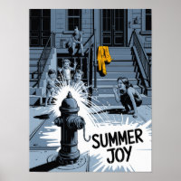 Arte de Hidrante de Verão Brooklyn Joy