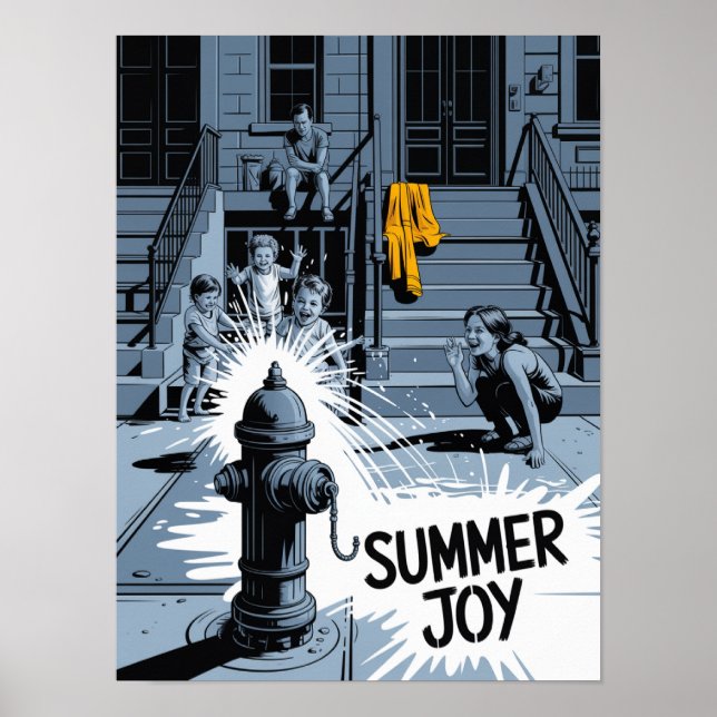 Poster Arte de Hidrante de Verão Brooklyn Joy (Frente)