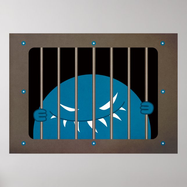 Pôster Arte de horror mau monster (Frente)