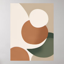 Arte de IA Abstrato Boho Minimalista Laranja Bege