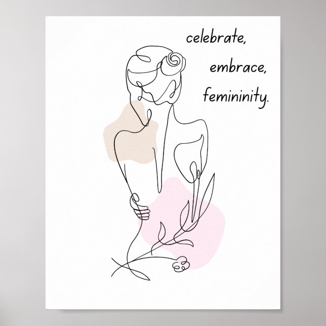 Poster Arte de Ilustração de Formas Femininas Elegantes (Frente)