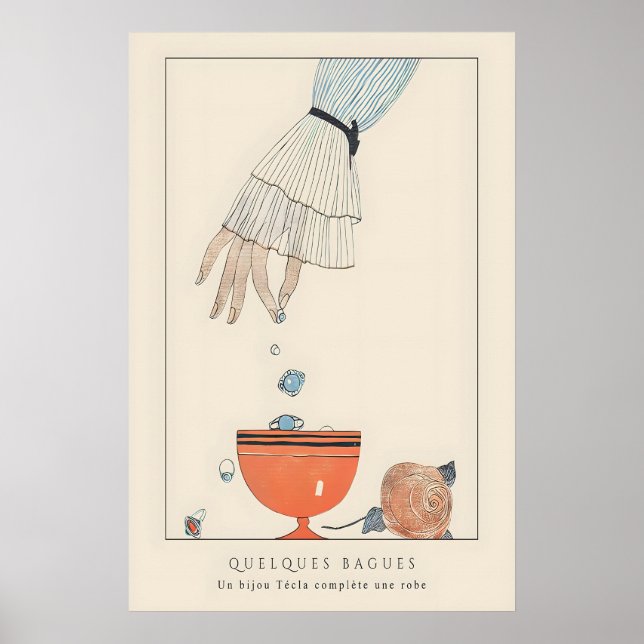 Poster Arte de Ilustração de Moda dos Anos 1920 Estilo Ar (Frente)