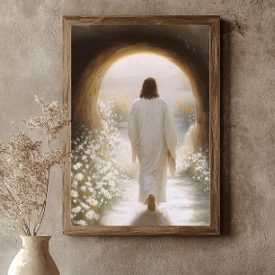 Poster Arte de Jesus em Parede, Cristo Ressuscitado Impre