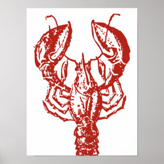 Pôster Arte de lagosta, Rei dos Presentes de Marisco