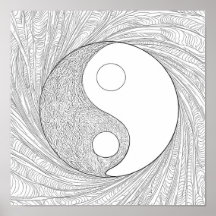 Arte de Linha Abstrata Dinâmica: Yin Yang de Energ
